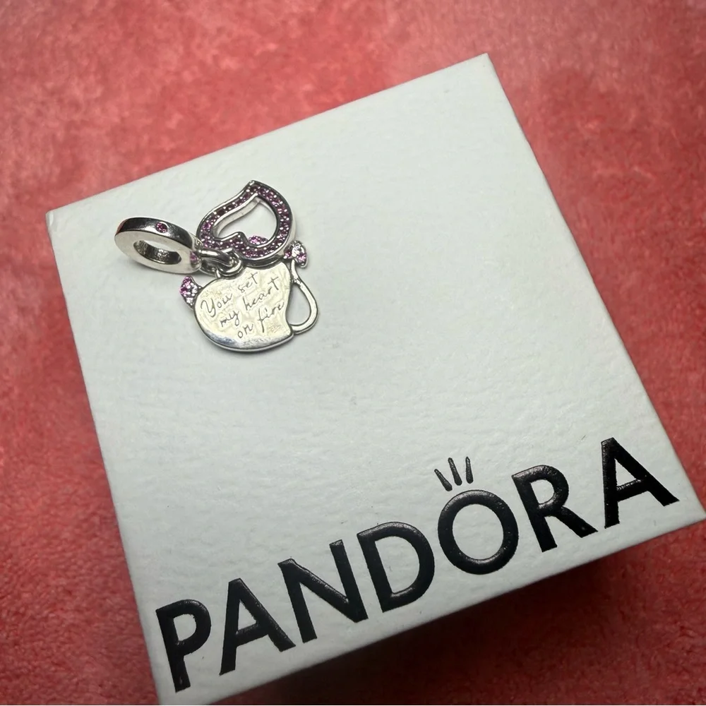 Devil Heart Double Dangle Pandora Charm - Picture 3 of 6
